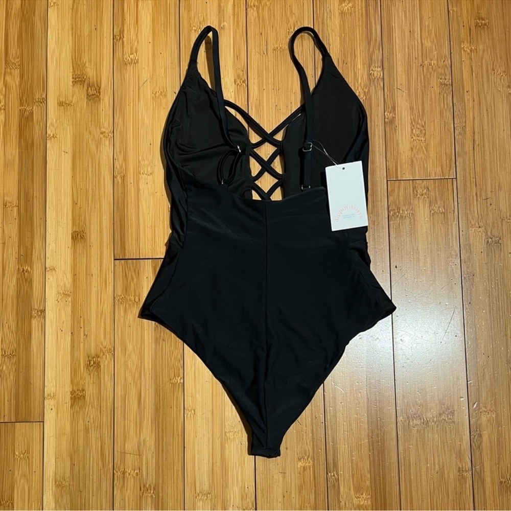 NWT Anthropologie x Dippin Daisy's Bliss One-Piece Swimsuit In Black Size XS - Picture 5 of 16